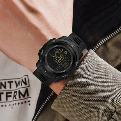 Tactical Pedometer Watch | Waterproof Military Design | Step Counter & 45mm Dial