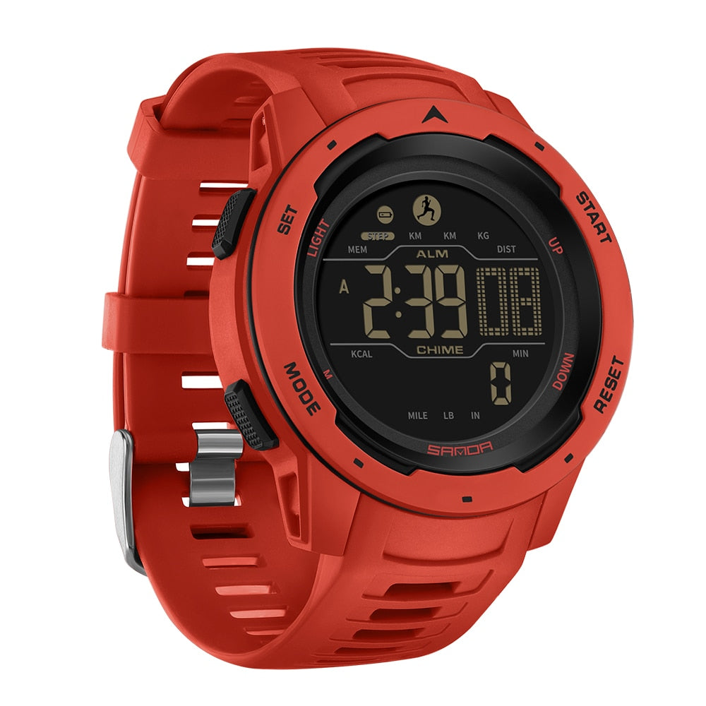 Tactical Pedometer Watch | Waterproof Military Design | Step Counter & 45mm Dial