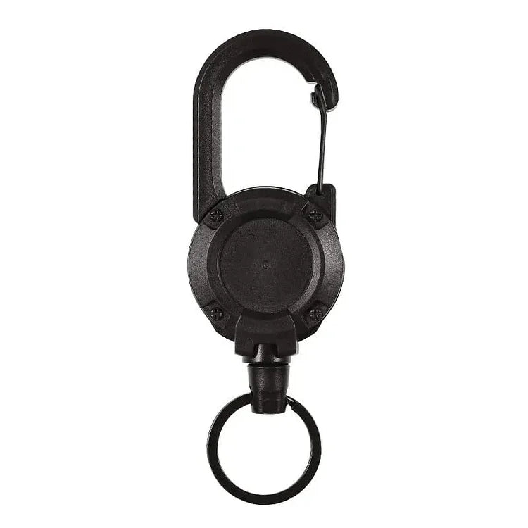 Tactical Retractable Keychain | Heavy-Duty Spring Carabiner | Metal & 65cm Cord | Outdoor Use