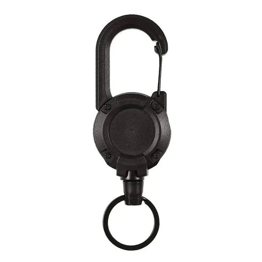Tactical Retractable Keychain | Heavy-Duty Spring Carabiner | Metal & 65cm Cord | Outdoor Use