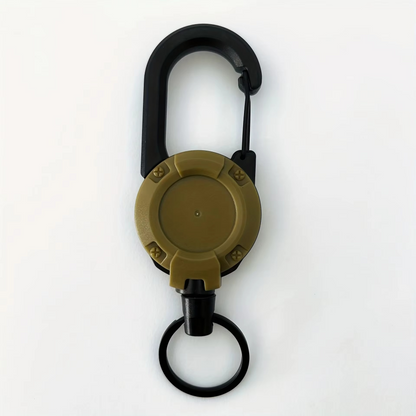 Tactical Retractable Keychain | Heavy-Duty Spring Carabiner | Metal & 65cm Cord | Outdoor Use