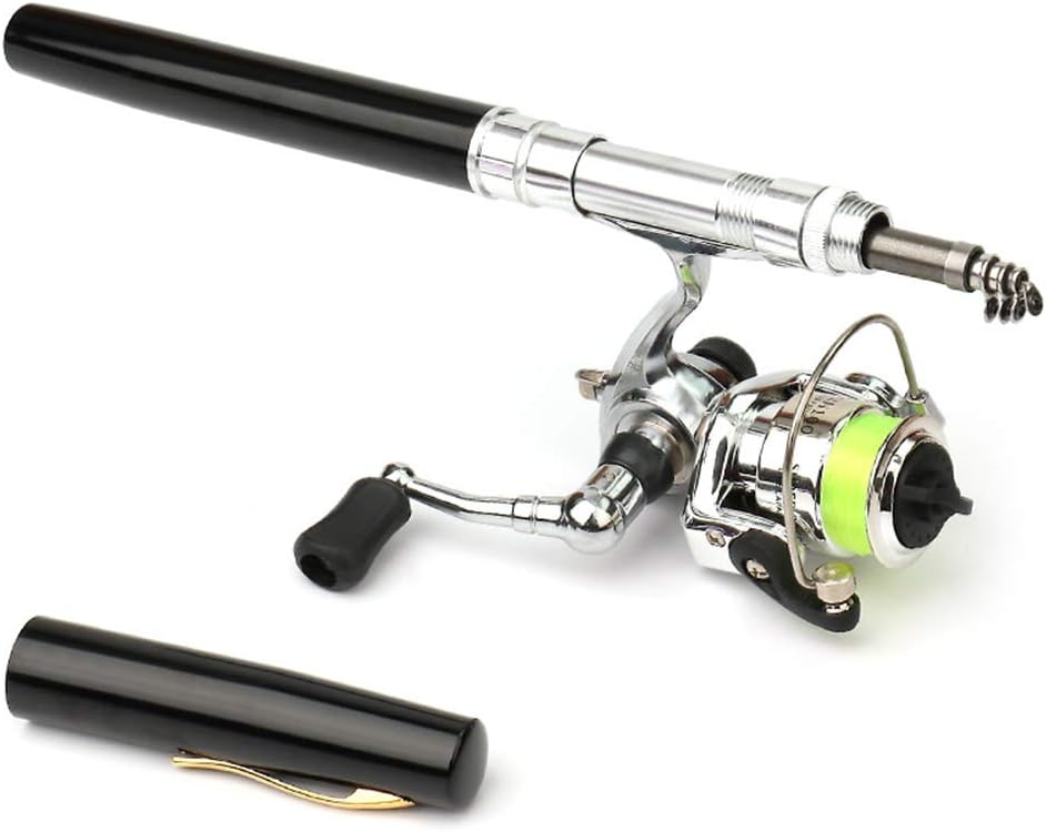 Telescopic Fishing Rod & Reel Combo | Pen-Style 1M | Carbon Fiber & EVA Handle