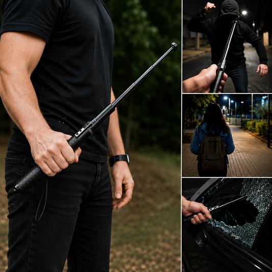 Telescopic Walking Stick | Automatic Quick-Deploy | Anti-Slip Ergonomic Grip & Steel Shaft