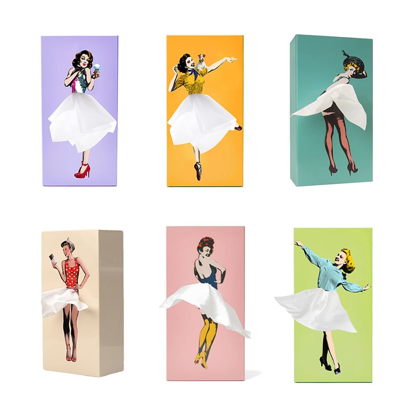 Tissue Box Cover | Interactive Flying Skirt Design | Weighted Base & Reusable | 25x13x8 cm