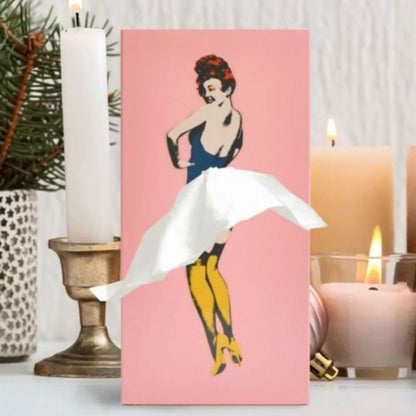 Tissue Box Cover | Interactive Flying Skirt Design | Weighted Base & Reusable | 25x13x8 cm