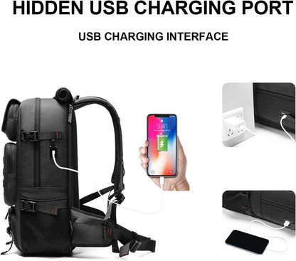 Travel Backpack | 50L Waterproof Design | USB Charging Port | Shoe Compartment & Anti-Theft