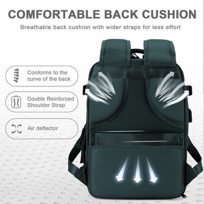 Travel Backpack | Built-In USB Charging Port | Water-Resistant Nylon | Comfortable Fit