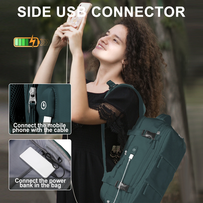 Travel Backpack | Built-In USB Charging Port | Water-Resistant Nylon | Comfortable Fit