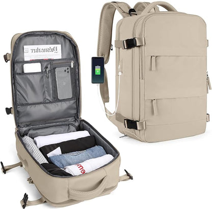 Travel Backpack | Built-In USB Charging Port | Water-Resistant Nylon | Comfortable Fit