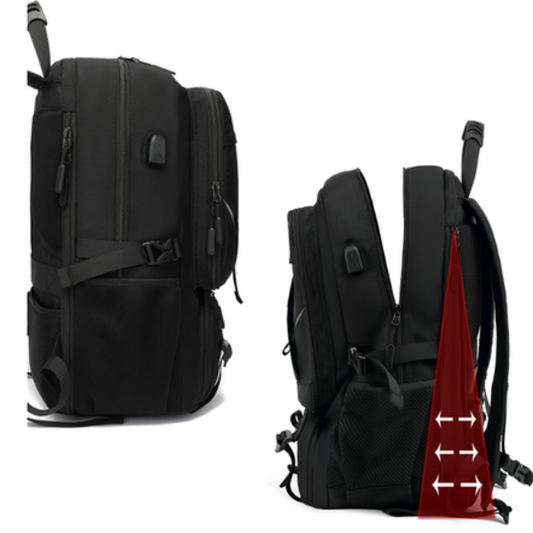 Travel Backpack | Expandable 60L Capacity | Water-Repellent Oxford | Ergonomic Design