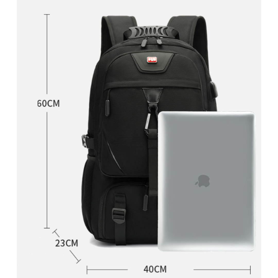 Travel Backpack | Expandable 60L Capacity | Water-Repellent Oxford | Ergonomic Design