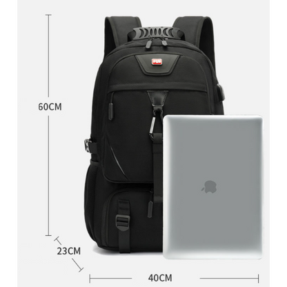 Travel Backpack | Expandable 60L Capacity | Water-Repellent Oxford | Ergonomic Design