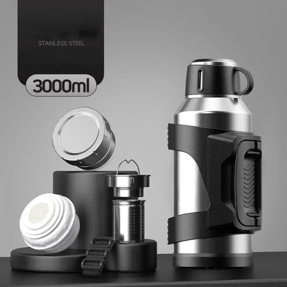Travel Hiking Thermos | Stainless Steel Insulated | Leakproof Lid | Keeps Drinks Hot & Cold