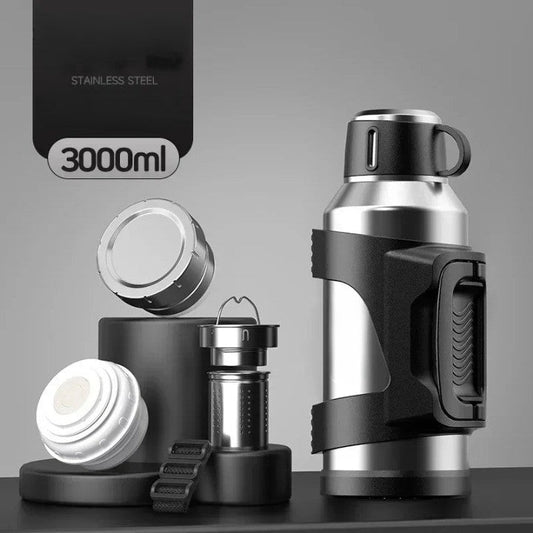 Travel Hiking Thermos | Stainless Steel Insulated | Leakproof Lid | Keeps Drinks Hot & Cold