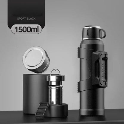 Travel Hiking Thermos | Stainless Steel Insulated | Leakproof Lid | Keeps Drinks Hot & Cold