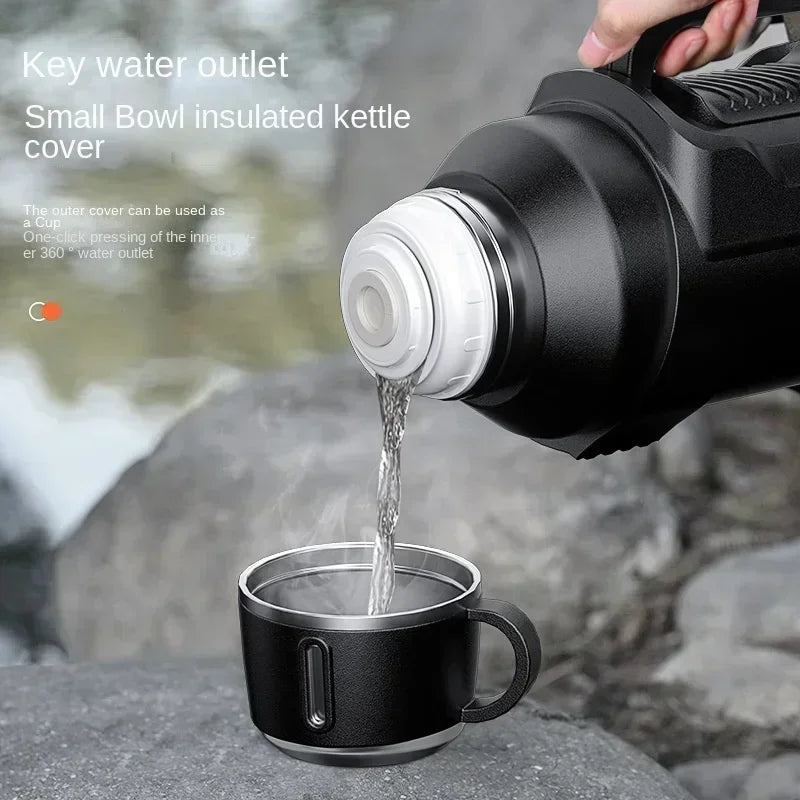 Travel Hiking Thermos | Stainless Steel Insulated | Leakproof Lid | Keeps Drinks Hot & Cold