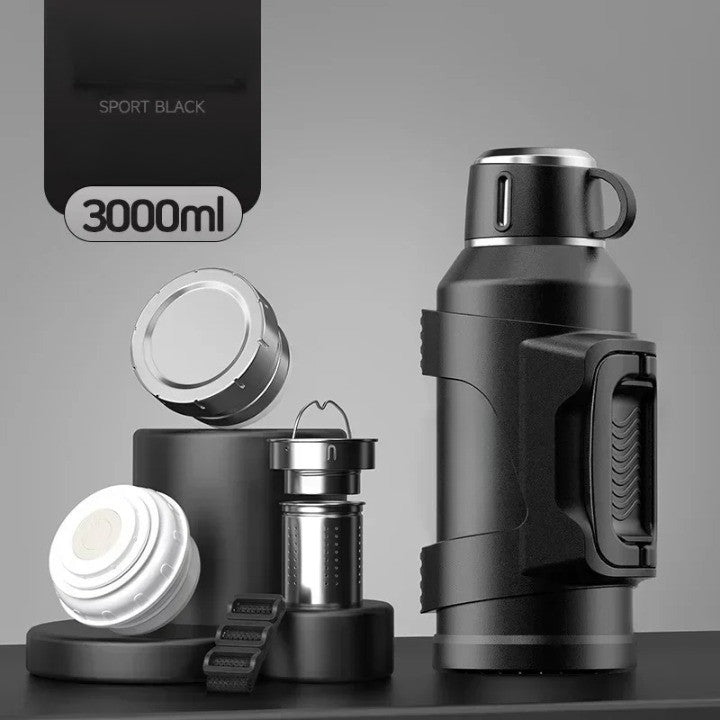 Travel Hiking Thermos | Stainless Steel Insulated | Leakproof Lid | Keeps Drinks Hot & Cold