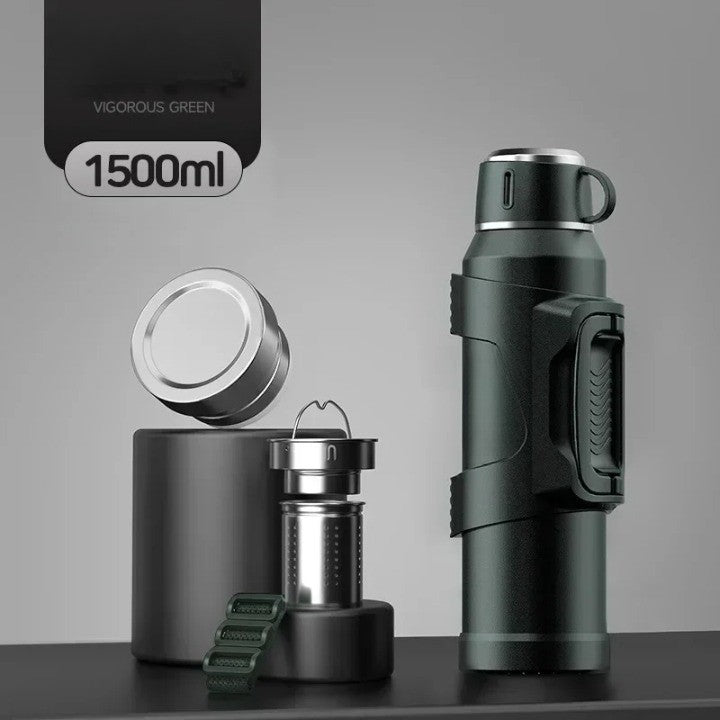 Travel Hiking Thermos | Stainless Steel Insulated | Leakproof Lid | Keeps Drinks Hot & Cold