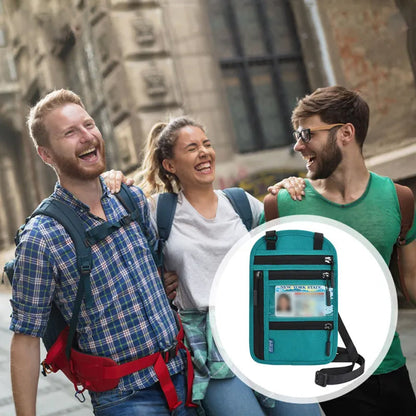 Travel Neck Wallet | RFID Blocking Passport Holder | Water-Resistant Nylon & Zip Pockets