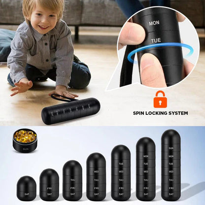 Travel Pill Organizer | Modular 7-Day Stackable Design | Aluminum with Waterproof Silicone Seal