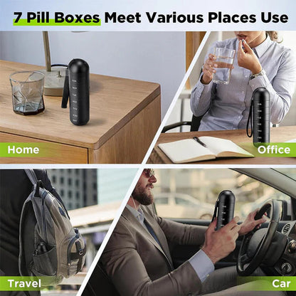 Travel Pill Organizer | Modular 7-Day Stackable Design | Aluminum with Waterproof Silicone Seal