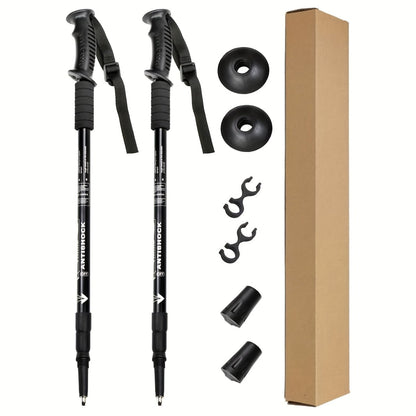 Trekking Poles | Adjustable Aluminum Telescopic | Shock-Absorbing Rubber Grip | Lightweight