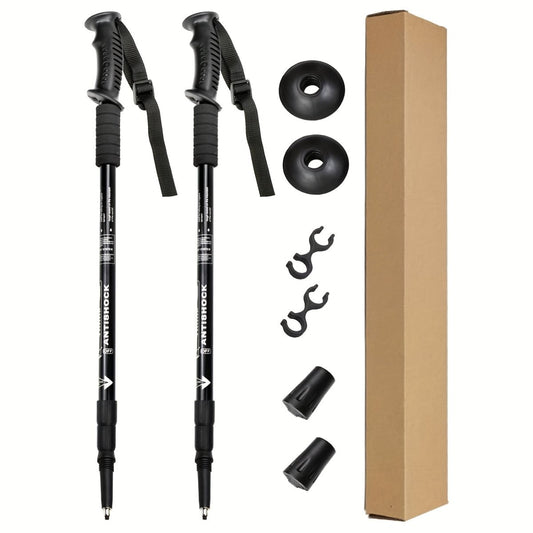 Trekking Poles | Adjustable Aluminum Telescopic | Shock-Absorbing Rubber Grip | Lightweight