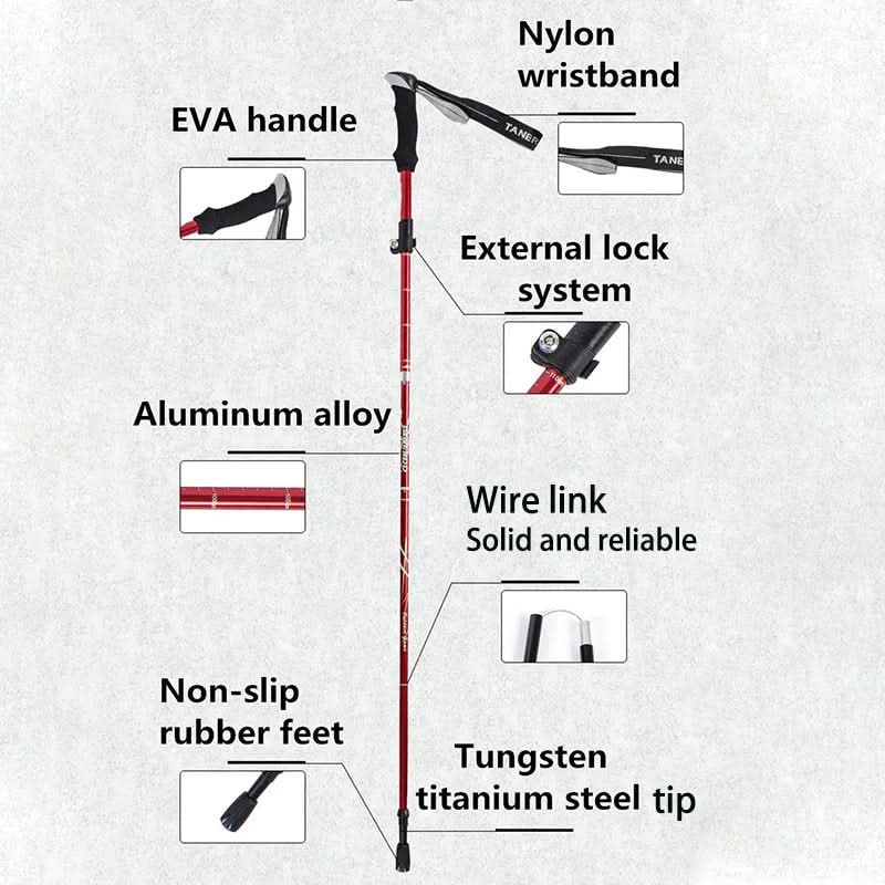 Trekking Poles | Ultralight Telescopic | Adjustable 110–130 cm | Aluminium Shaft & EVA Grip