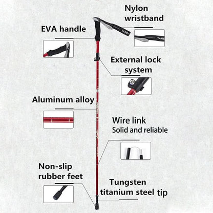 Trekking Poles | Ultralight Telescopic | Adjustable 110–130 cm | Aluminium Shaft & EVA Grip