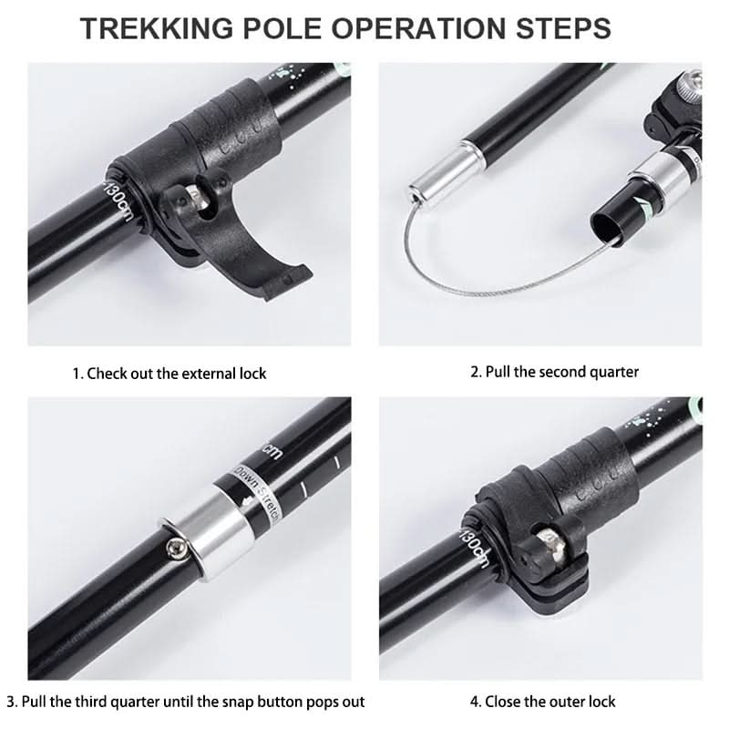 Trekking Poles | Ultralight Telescopic | Adjustable 110–130 cm | Aluminium Shaft & EVA Grip