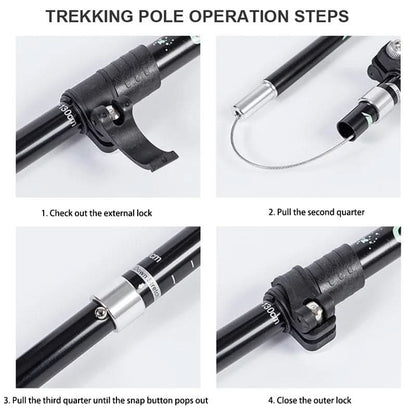 Trekking Poles | Ultralight Telescopic | Adjustable 110–130 cm | Aluminium Shaft & EVA Grip