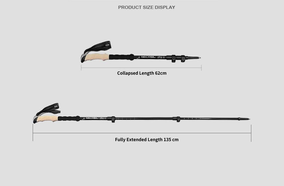 Trekking Poles for Hiking | Anti-Shock System | Lightweight Carbon Fiber & Cork Grip