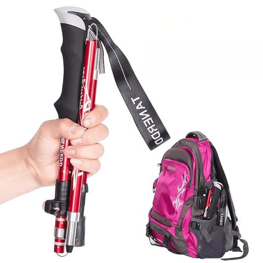 Trekking Poles for Hiking & Walking | Telescopic Adjustable 65-135 cm | Lightweight Aluminum, Foldable