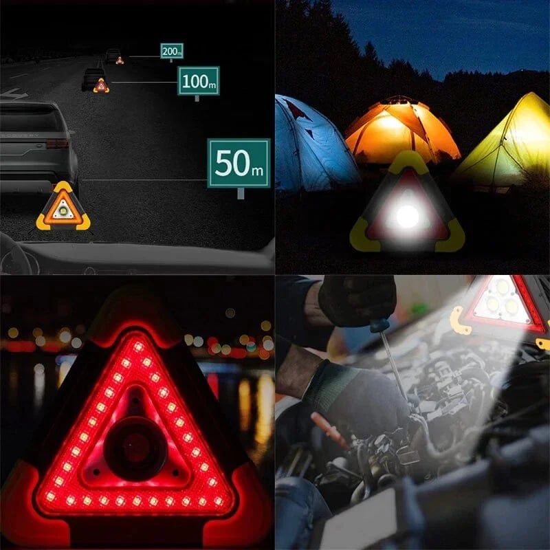 Triangular Emergency Light | COB LED Multi-Mode Work Light | Built-In Power Bank | Adjustable Handle
