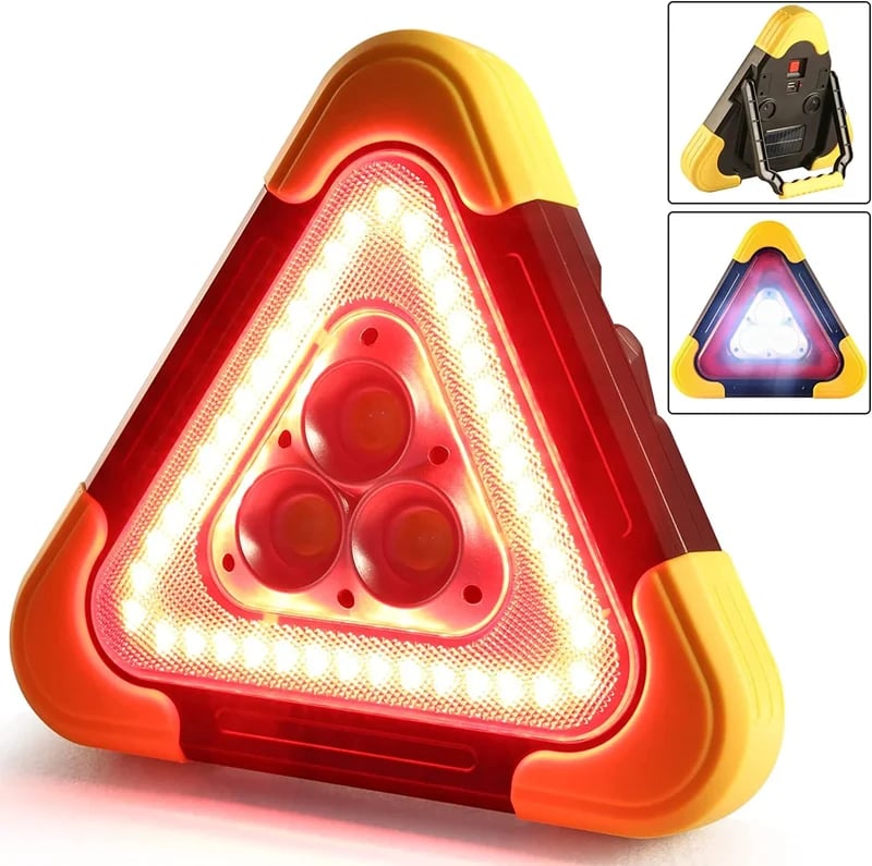 Triangular Emergency Light | COB LED Multi-Mode Work Light | Built-In Power Bank | Adjustable Handle