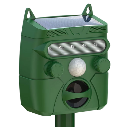 Ultrasonic Animal Repeller | Solar-Powered Motion-Activated | 1,200 sq ft Coverage