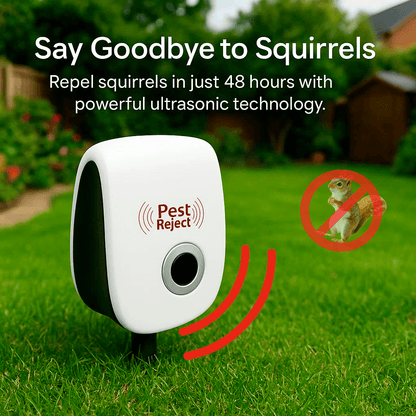 Ultrasonic Squirrel Repeller | Adaptive Frequency Switching | Chemical-Free & Pet-Safe