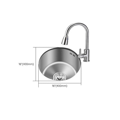 Undermount Round Sink | Stainless Steel Single Basin | Basket Strainer & Drain | Durable Design