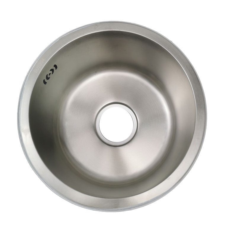 Undermount Round Sink | Stainless Steel Single Basin | Basket Strainer & Drain | Durable Design