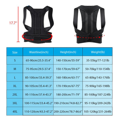 Unisex Lumbar Support Posture Brace | Double Support & Adjustable Straps | Breathable Fabric