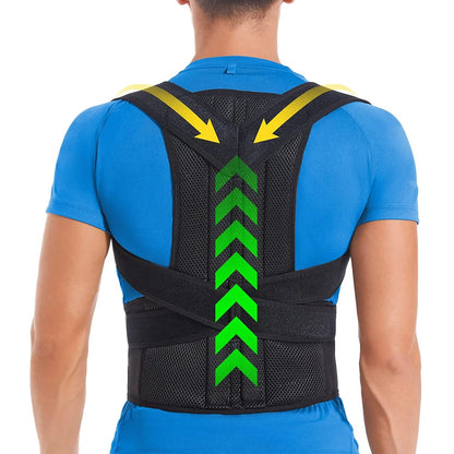 Unisex Lumbar Support Posture Brace | Double Support & Adjustable Straps | Breathable Fabric