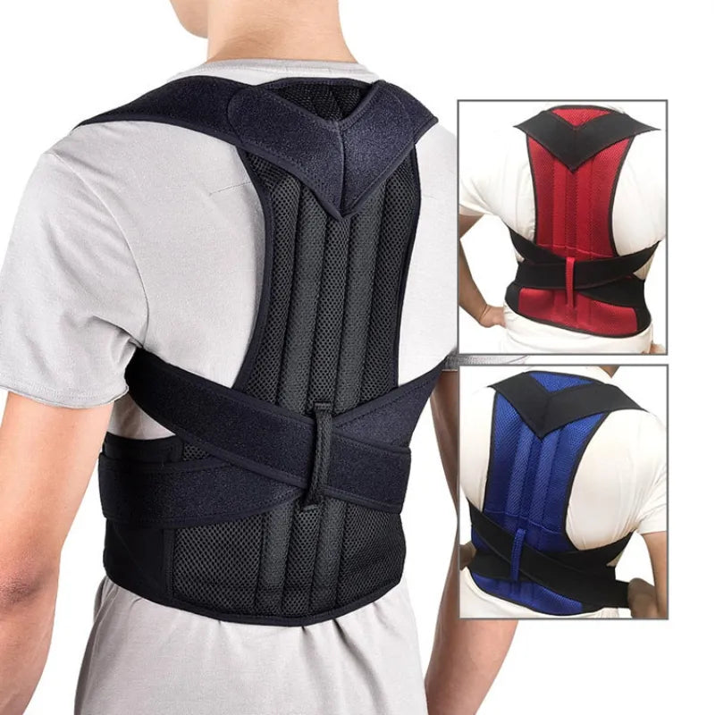 Unisex Lumbar Support Posture Brace | Double Support & Adjustable Straps | Breathable Fabric