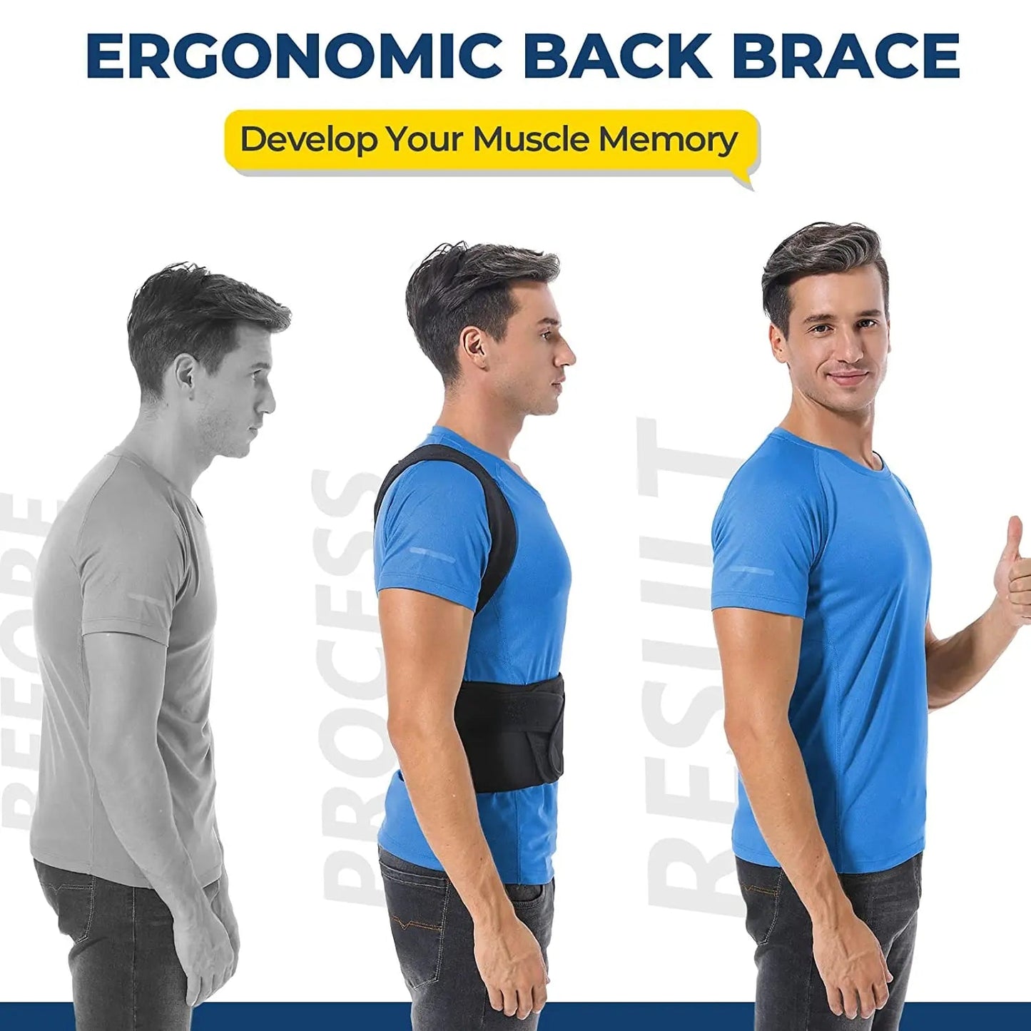 Unisex Lumbar Support Posture Brace | Double Support & Adjustable Straps | Breathable Fabric