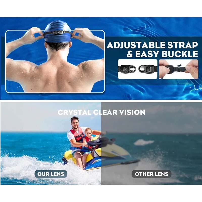 Unisex Swim Goggles | Wide-View Anti-Fog | Silicone Seal & Non-Slip Strap | Comfort Fit