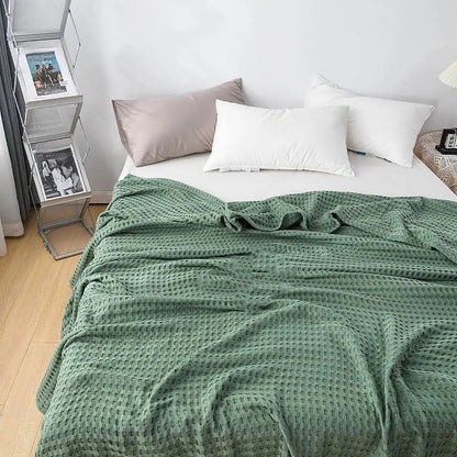 Waffle Weave Blanket | Lightweight Breathable for Summer | 100% Cotton