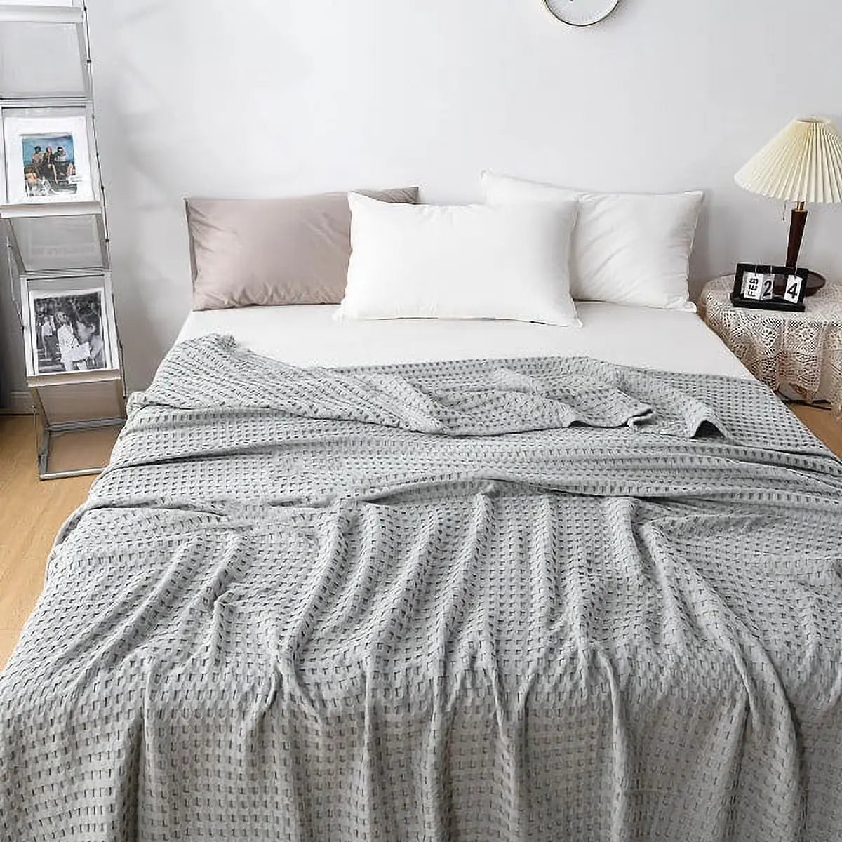 Waffle Weave Blanket | Lightweight Breathable for Summer | 100% Cotton