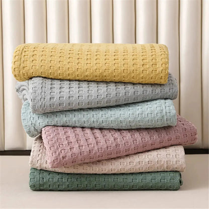 Waffle Weave Blanket | Lightweight Breathable for Summer | 100% Cotton