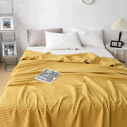 Waffle Weave Blanket | Lightweight Breathable for Summer | 100% Cotton