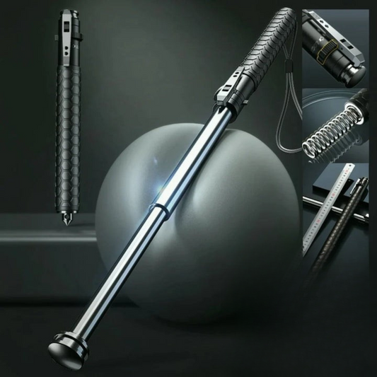 Walking Stick for Hiking & Urban Safety | Spring-Loaded Telescopic | Steel Frame & Anti-Slip Grip