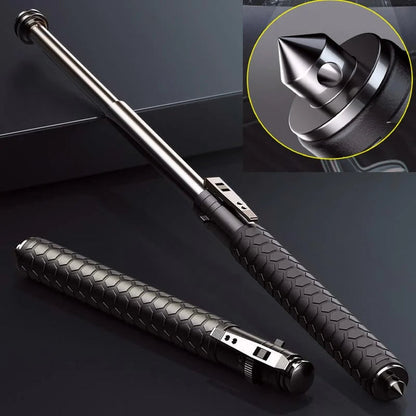 Walking Stick for Hiking & Urban Safety | Spring-Loaded Telescopic | Steel Frame & Anti-Slip Grip